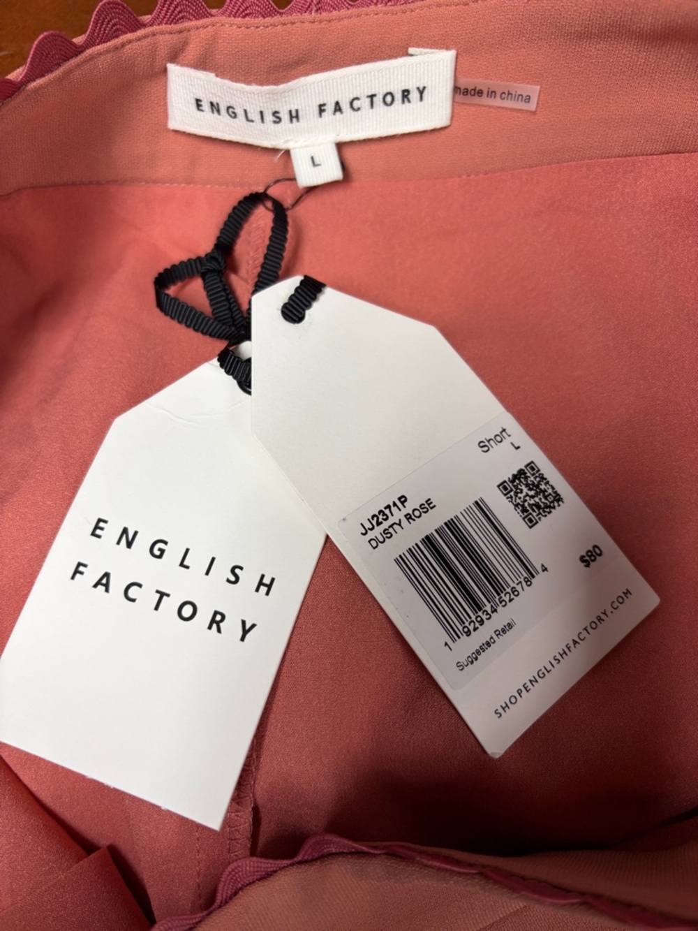 English Factory Coral Scalloped High-Waist Shorts - Picture 5 of 6